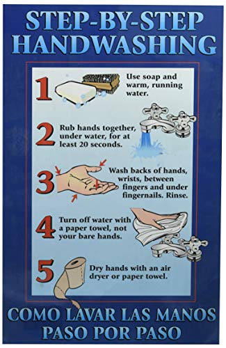 Product Cover DayMark Laminated Workplace Safety and Educational Poster, Step-by-Step Hand Washing, 11
