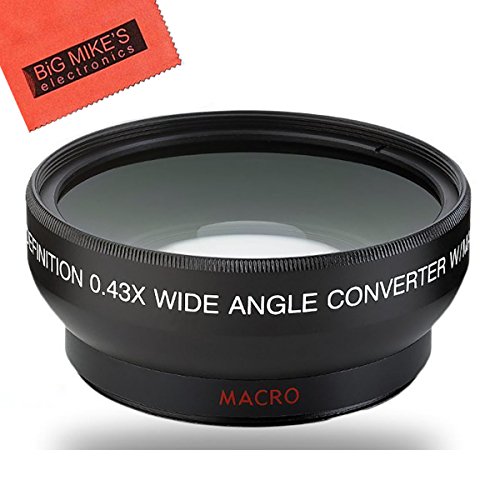Product Cover 58mm 0.43X Wide Angle Lens For Canon Digital EOS Rebel SL1, T1i, T2i, T3, T3i, T4i, T5, T5i EOS60D, EOS70D, 50D, 40D, 30D, EOS 5D, EOS5D Mark III, EOS6D, EOS7D, EOS7D Mark II, EOS-M Digital SLR Cameras Which Has Any Of These Canon Lenses 18