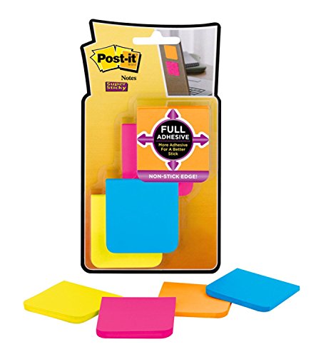 Product Cover Post-it Super Sticky Full Adhesive Notes, 2x Sticking Power, 2 in x 2 in size, Rio de Janeiro Collection, 8 pads/pack (F220-8SSAU)