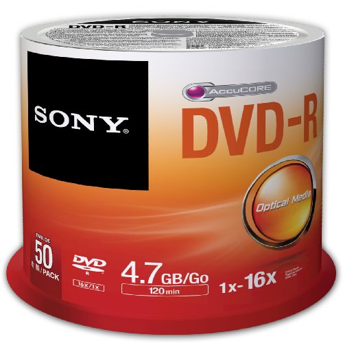 Product Cover Sony 50DMR47SP 16x DVD-R 4.7GB Recordable DVD Media - 50 Pack Spindle