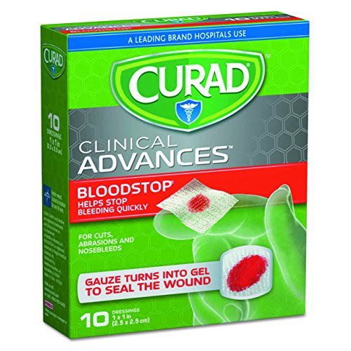 Product Cover Curad Bloodstop Hemostatic Gauze, 1 X 1 Inches, 10 Count