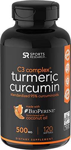 Product Cover Turmeric Curcumin C3 Complex 500mg, Enhanced with Black Pepper & Organic Coconut Oil for Better Absorption; Non-GMO & Gluten Free - 120 Count