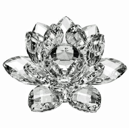 Product Cover Amlong Crystal 3 inch Clear Crystal Lotus Flower with Gift Box