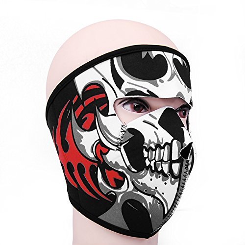 Product Cover Astra Depot 2 In 1 Reversible Warm Black Tribal Classic Skull Neoprene Full Face Mask Facemask Headwear Outdoor Sport Ski Skiing Snowmobile Snowboard
