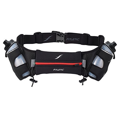 Product Cover Fitletic  16 Oz Hydration Belt, Black/Red, Large/X-Large