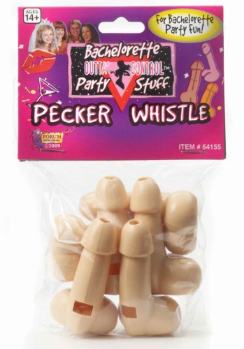 Product Cover Forum Novelties Outta Control Bachelorette Party Collection Pecker Whistles, Bag of 6