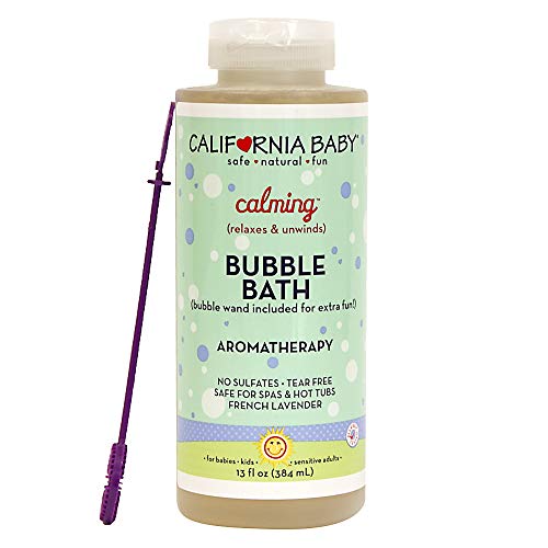 Product Cover California Baby Calming Bubble Bath, No Tear, Pure Essential Oils for Bathing, Hot Tubs, or Spa Use, Moisturizing Organic Aloe Vera and Calendula Extract (13 fl. ounces)