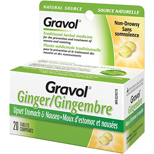 Product Cover Certified Organic Ginger GRAVOL NATURAL SOURCE (20 Tablets) Antinauseant for NAUSEA, VOMITING & MOTION SICKNESS Ages 6 And Up