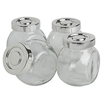 Product Cover IKEA RAJTAN Spice jar, Glass, Aluminum Color 400.647.02, 1-Pack( 4-Count ), Clear