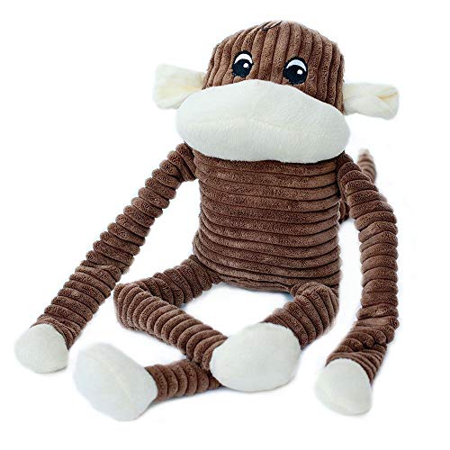 Product Cover ZippyPaws - Spencer The Crinkle Monkey Dog Toy, Squeaker and Crinkle Plush Toy - Brown, X-Large