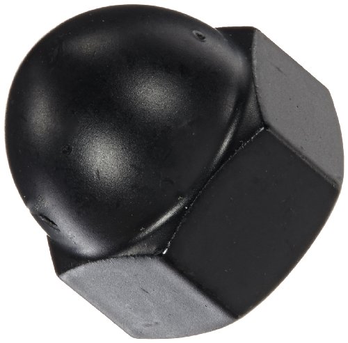 Product Cover Black Powder-Coated Steel Acorn Nut, USA Made, 5/16