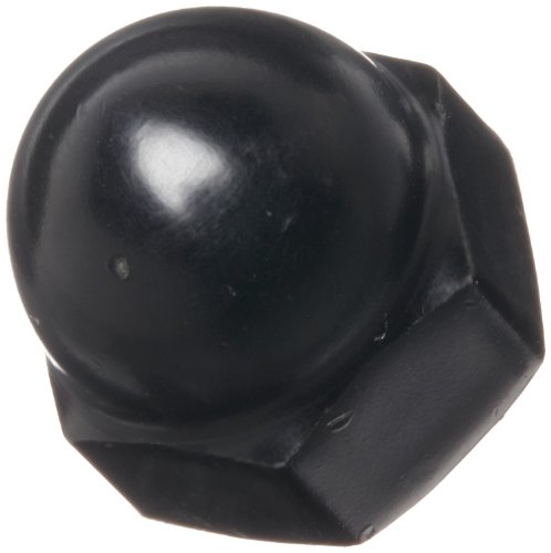 Product Cover Black Powder-Coated Steel Acorn Nut, USA Made, 3/8