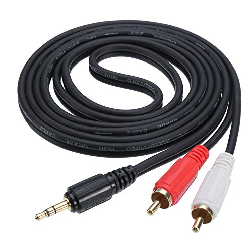 Product Cover Choseal 3.5mm Audio Cable to 2 RCA Male Aux Cable 6 feet,Gold Plated Speaker Cable Compatible Car MP3 CD Player Mobile Phone PC