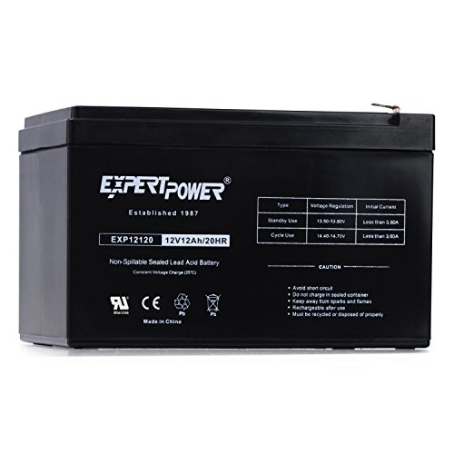 Product Cover ExpertPower 12V 12AH Sealed Lead Acid (SLA) || LW-6FM12S, LHR12-12, HR1251W, GPS12-12F2 and BP12-12 Replacement Battery Black EXP1212 Absorbent Glass Mat 1 Pack