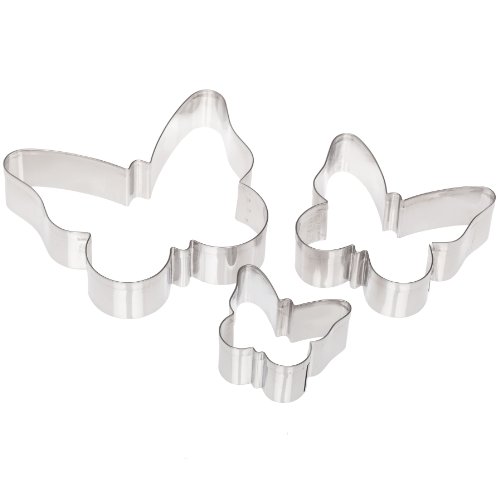Product Cover Ateco 5264 Plain Edge Butterfly Cutter Set in Assorted Sizes, Stainless Steel, 3 Pc Set