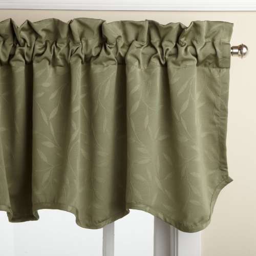 Product Cover LORRAINE HOME FASHIONS Whitfield 52-inch by 18-inch Scalloped Valance, Sage