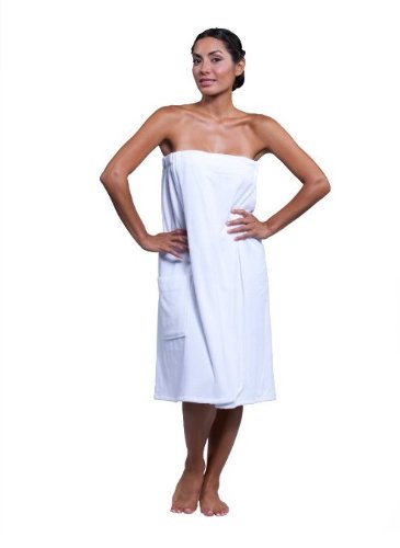 Product Cover Boca Terry Womens Spa Wrap - 100% Cotton Spa, Shower, Bath and Gym Towel w Snaps - Med/Large, XXL, 4XL, 6XL