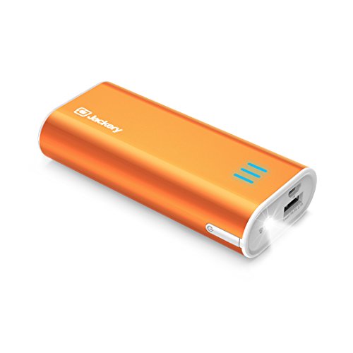 Product Cover Jackery Portable Travel Charger Bar 6000mAh Power Outdoors Pocket-Sized Ultra Compact External Battery Power Bank Fast Charging Speed with Emergency Flashlight for iPhone, Samsung and Others - Orange
