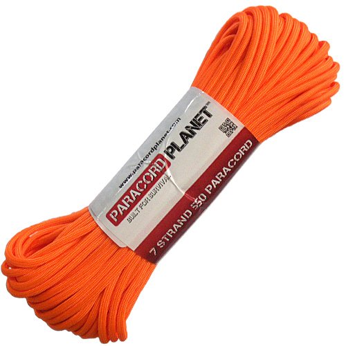 Product Cover PARACORD PLANET Mil-Spec Commercial Grade 550lb Type III Nylon Paracord (Orange, 50 feet)