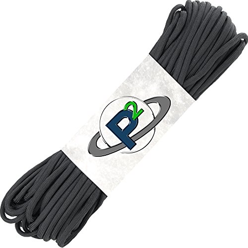 Product Cover PARACORD PLANET Mil-Spec Commercial Grade 550lb Type III Nylon Paracord (Black, 50 feet)