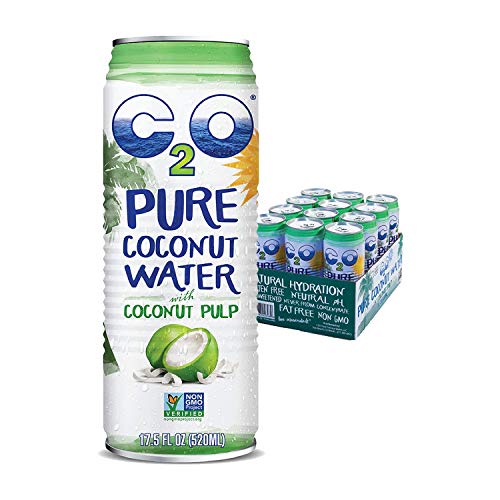 Product Cover C2O Pure Coconut Water with Pulp | Plant Based | Non-GMO | No Added Sugar | Essential Electrolytes | 17.5 FL OZ (Pack of 12)