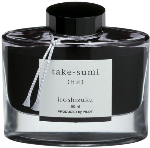 Product Cover PILOT Iroshizuku Bottled Fountain Pen Ink, Take-Sumi, Bamboo Charcoal (Black) 50ml Bottle (69224)