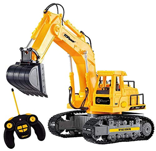 Product Cover Top Race 7 Channel Full Functional RC Excavator, Battery Powered Electric RC Remote Control Construction Tractor With Lights & Sound (TR-111)