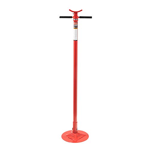 Product Cover Sunex 6809, Underhoist Support Stand, ¾ Ton Capacity, 12 Inch Diameter Base, Contoured Saddle, Bearing Mounted Spin Handle, Self-Locking ACME Threaded Screw, Supports Vehicle Components