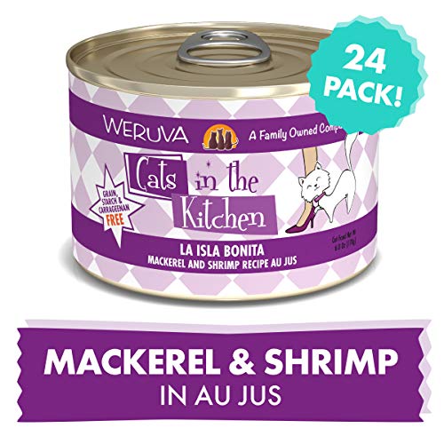 Product Cover Weruva Cats In The Kitchen, La Isla Bonita With Mackerel & Shrimp Au Jus Cat Food, 6Oz Can (Pack Of 24)