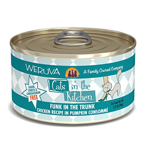 Product Cover Weruva Cats In The Kitchen, Funk In The Trunk With Chicken In Pumpkin Consomme Cat Food, 3.2Oz Can (Pack Of 24)