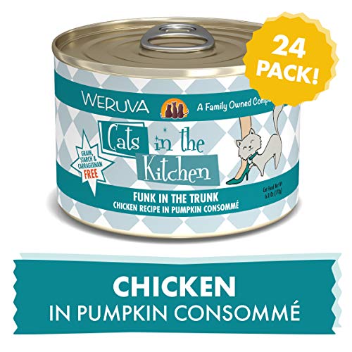 Product Cover Weruva Cats In The Kitchen, Funk In The Trunk With Chicken In Pumpkin Consomme Cat Food, 6Oz Can (Pack Of 24)