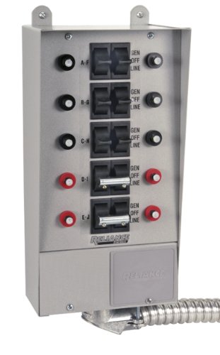 Product Cover Reliance Controls Corporation 31410B Pro/Tran 10-Circuit Indoor Transfer Switch for Generators Up to 7,500 Running Watts