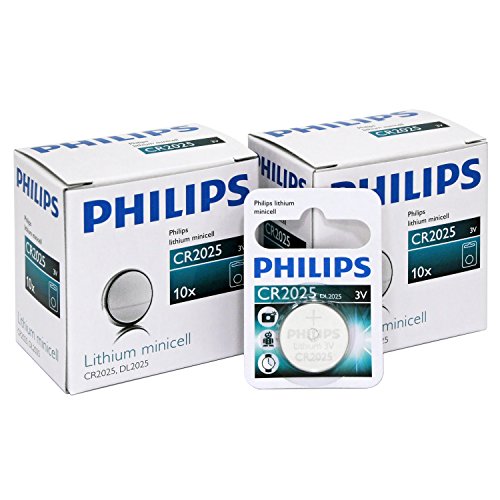 Product Cover Philips Lithium Button Cell Battery 3V, CR2025, DL2025, 20 Batteries