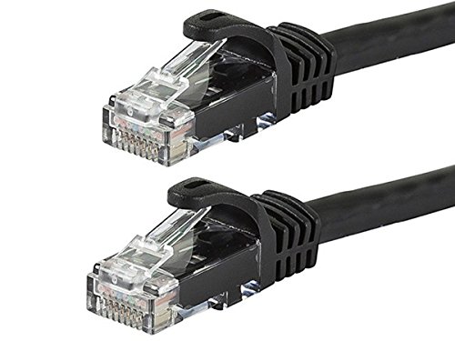 Product Cover Monoprice Flexboot Cat6 Ethernet Patch Cable - Network Internet Cord - RJ45, Stranded, 550Mhz, UTP, Pure Bare Copper Wire, 24AWG, 30ft, Black
