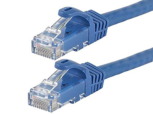Product Cover Monoprice Flexboot Cat6 Ethernet Patch Cable - Network Internet Cord - RJ45, Stranded, 550Mhz, UTP, Pure Bare Copper Wire, 24AWG, 5ft, Blue