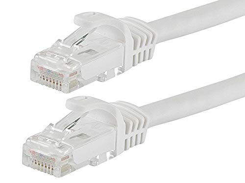 Product Cover Monoprice Flexboot Cat6 Ethernet Patch Cable - Network Internet Cord - RJ45, Stranded, 550Mhz, UTP, Pure Bare Copper Wire, 24AWG, 20ft, White
