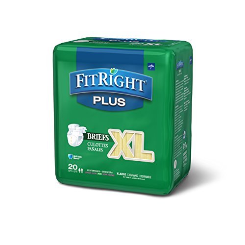 Product Cover Medline FitRight Plus Adult Briefs with Tabs, Moderate Absorbency, X-Large, 57