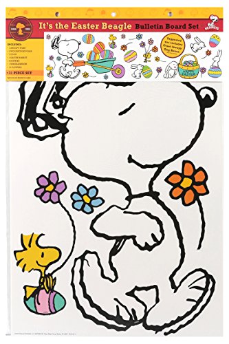 Product Cover Eureka Classroom Supplies 'It's The Easter Beagle' Snoopy Easter Springtime Bulletin Board Set, 31 pcs