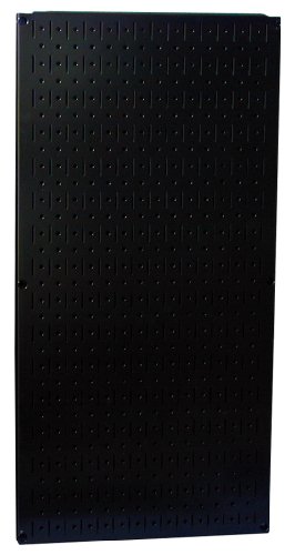 Product Cover Wall Control Pegboard 32in x 16in Black Metal Pegboard Tool Board Panel