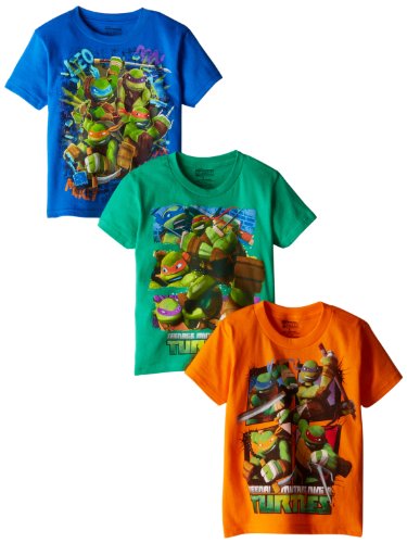 Product Cover Teenage Mutant Ninja Turtles Boys' Little 3 Pack Tee, Assorted 2, 5/6