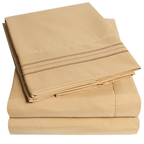 Product Cover 1500 Supreme Collection Extra Soft California King Sheets Set, Camel - Luxury Bed Sheets Set with Deep Pocket Wrinkle Free Hypoallergenic Bedding, Over 40 Colors, California King Size, Camel