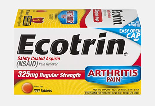Product Cover Ecotrin Regular Strength Safety Coated Aspirin | Arthritis Pain | 300 Tablets