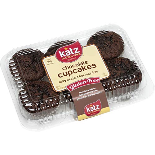 Product Cover Katz Gluten Free Chocolate Cupcakes | Dairy Free, Nut Free, Soy Free, Gluten Free | Kosher (1 Pack of 6 Cupcakes, 12.5 Ounce)