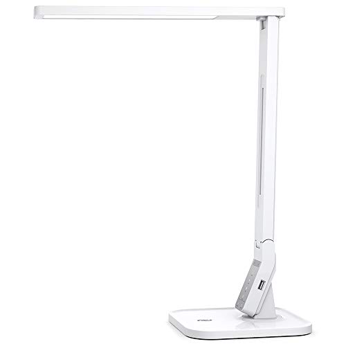 Product Cover TaoTronics LED Desk Lamp with USB Charging Port, 4 Lighting Modes with 5 Brightness Levels, 1h Timer, Touch Control, Memory Function, White, 14W, Official Member of Philips Enabled Licensing Program