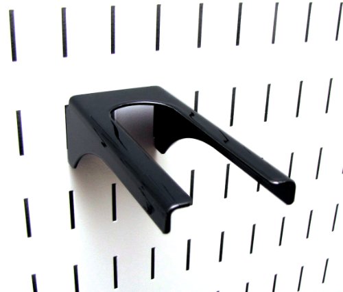 Product Cover Wall Control Pegboard 1-1/4in Handle Pegboard Bracket Slotted Metal Pegboard Hook for Wall Control Pegboard and Slotted Tool Board - Black