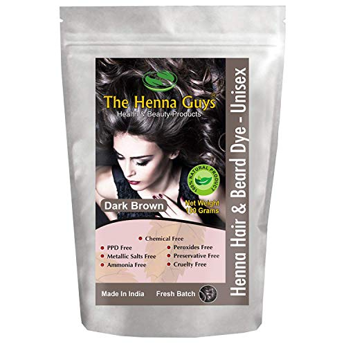 Product Cover 1 Pack of Dark Brown Henna Hair Color/Dye - 150 Grams - Henna for Hair, Natural Hair Color - Chemical Free Hair Color - The Henna Guys