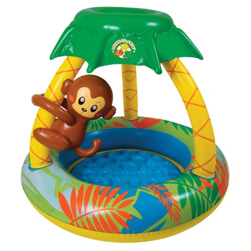 Product Cover Poolmaster 81610 Learn-to-Swim Go Bananas Monkey Swimming Pool with Sun Protection, Monkey