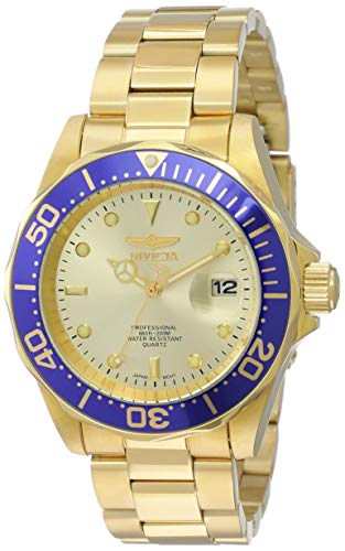 Product Cover Invicta Men's 14124 Pro Diver Gold Dial 18k Gold Ion-Plated Stainless Steel Watch