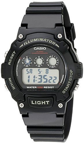 Product Cover Casio Unisex W-214HC-1AVCF Classic Digital Display Quartz Black Watch