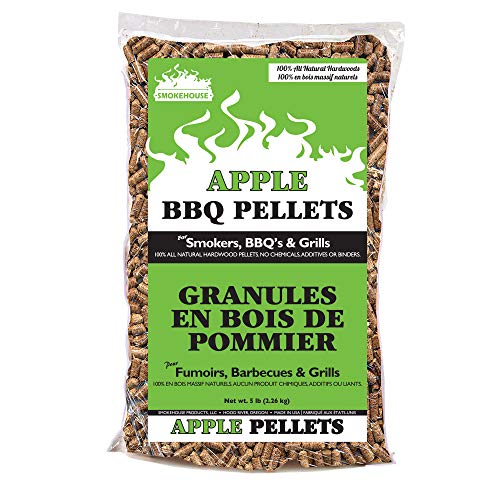 Product Cover Smokehouse Products 9770-020-0000 5-Pound Bag All Natural Apple Flavored Wood Pellets, Bulk